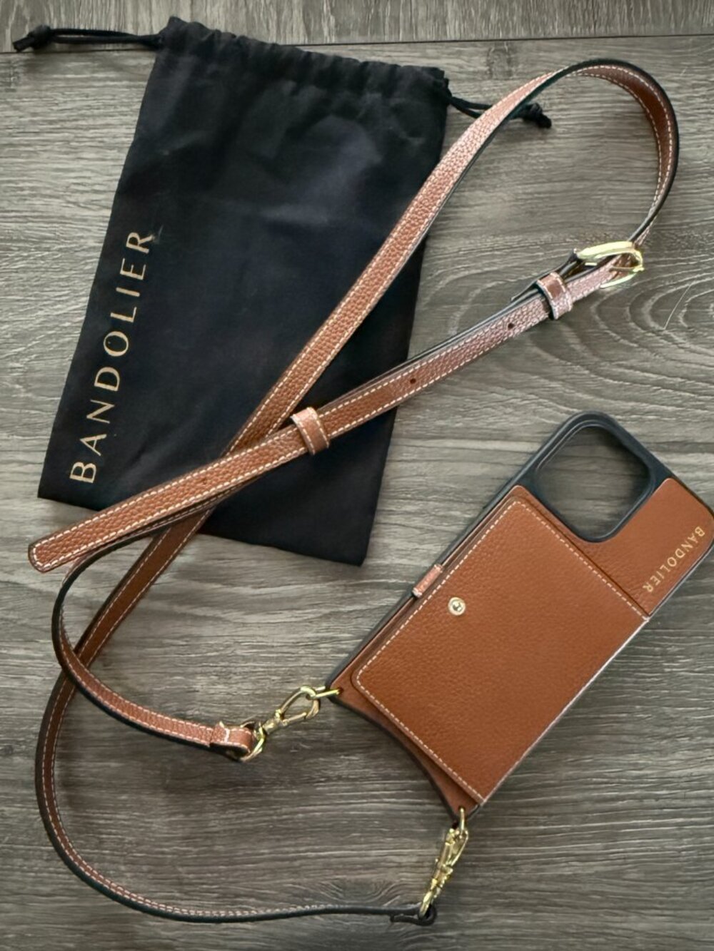 Bandolier Casey MagSafe Charging Crossbody iPhone 14 Pro Max Case Sienna Gold - Picture 3 of 6